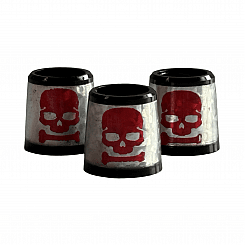 Ferrules - Set of 10 - Silver Skull
