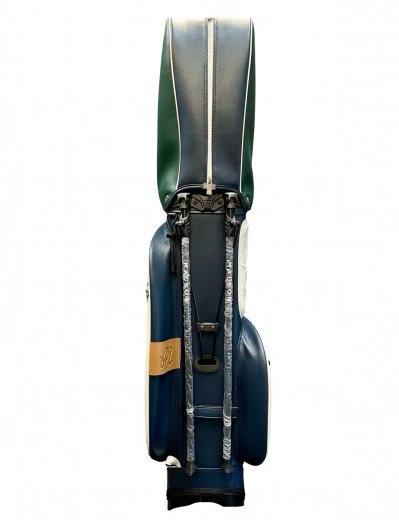 Malbon PU LEATHER STAND BAG – WHITE / NAVY / GREEN